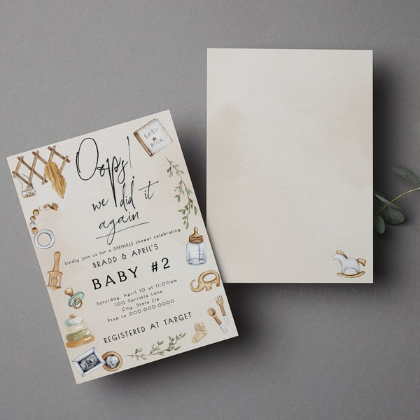 Oops We Did It Again Baby Sprinkle Shower Invite • Baby Shower Digital Invite • Instant Download Template [id:19338829] #Oops