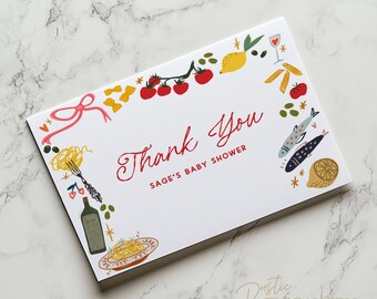 Italy Thank you Card Template  • Ciao Baby Shower Editable Download,  CB01