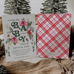 Winter Baby Shower Invite, Winter Baby Shower Invitation Template, Printable Merry Little Baby Shower Invite, Editable Christmas Baby Shower
