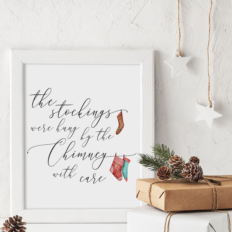 The Stockings Were Hung by the Chimney With Care // Holiday | Etsy