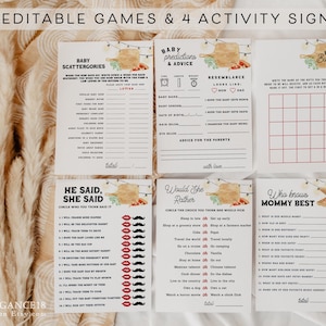 Pizza Baby Shower Game Bundle • Slice Slice Baby Bundle • Pizza Baby Shower Games Instant Download • CoEd Baby • Editable Pizza Baby Shower
