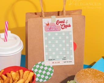 Diner Wenskaart Babyshower • Thema jaren 50 (digitale download)