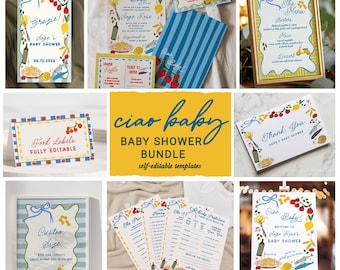 Ciao Baby Boy Shower Bundle  • Italian Market Theme (Editable, Printable Template) • CBB02