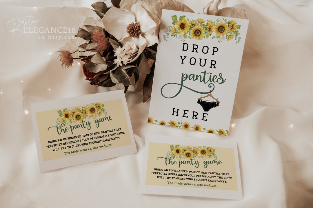Drop Your Panties Sign Panty Drop Game Printable Template Floral Spring ...