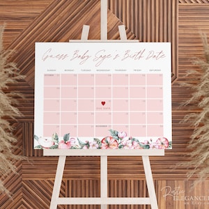Apple of Our Eye Baby Due Date Calendar • Baby Shower Game • Guess Baby&#39;s Birthday • Editable Baby Prediction, TEMPLETT, Due Date Game