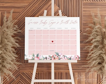 Apple of Our Eye Baby Due Date Calendar • Baby Shower Game • Guess Baby's Birthday • Editable Baby Prediction, TEMPLETT, Due Date Game