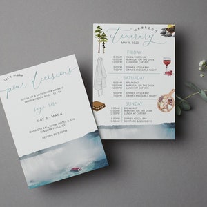 Niagara Falls Einladung & Reiseplan Vorlage • Spa Invite • SOFORTIGER DOWNLOAD • Druckbare, bearbeitbare Vorlage