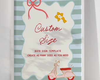 Ciao Baby Shower Custom Size Template • Italian Market Theme (Editable, Printable Template) • CB01