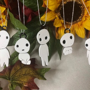 Kodama Tree Spirit Ornament Set 3D Printed