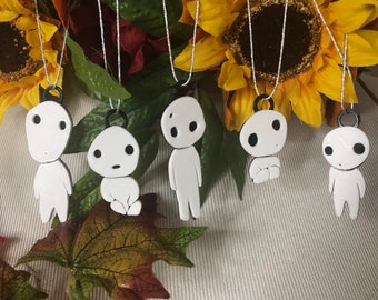 Kodama Tree Spirit Ornament Set 3D Printed
