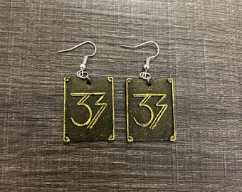 Clair Obscur: Expedition 33 Earrings, 3D printed, Hand Painted