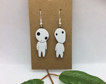 Kodama Earrings | Tree Spirit | Princess Mononoke | Studio Ghibli | 3D Printed