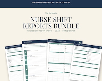 Nursing Shift Report Sheets Bundle | Specialty Templates, SBAR, Planner (PDF Download)