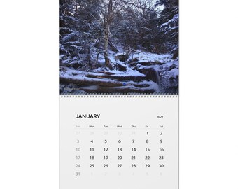 Calendario da parete Catskills 2027, fotografie delle alte vette, paesaggi naturali, regalo per escursionisti, arte newyorkese
