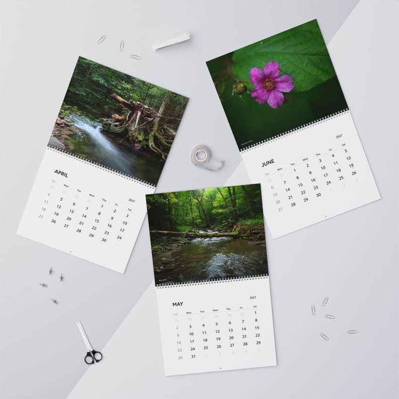 2027 Catskills Wall Calendar, High Peaks Photography, Nature Scenes, Hiking Gift, New York Art image 5