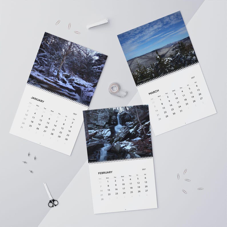 2027 Catskills Wall Calendar, High Peaks Photography, Nature Scenes, Hiking Gift, New York Art image 4