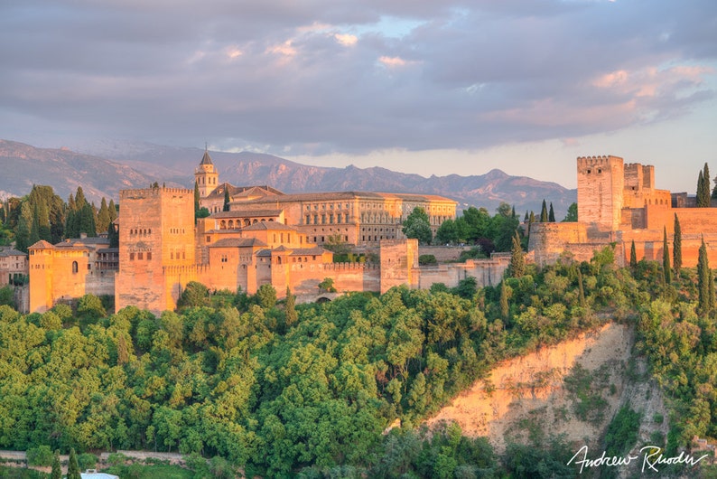 Alhambra Sunset Granada Spain Photography Landscape Print Etsy