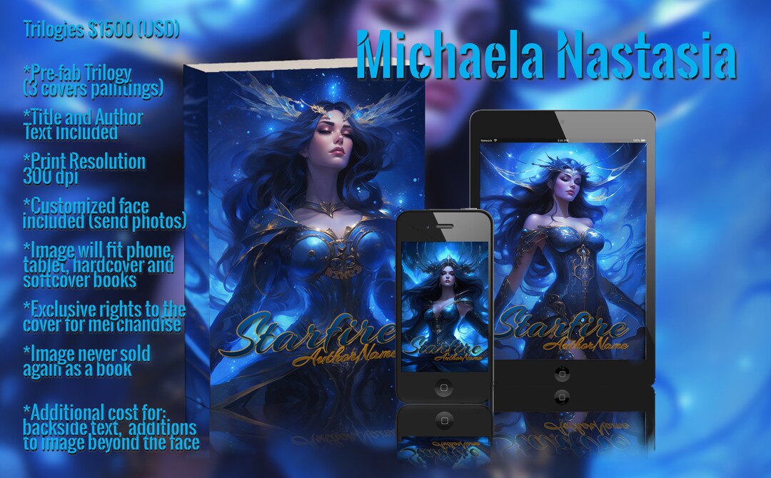 Prefab Made to Order Book Cover Trilogy Digital Download Etsy