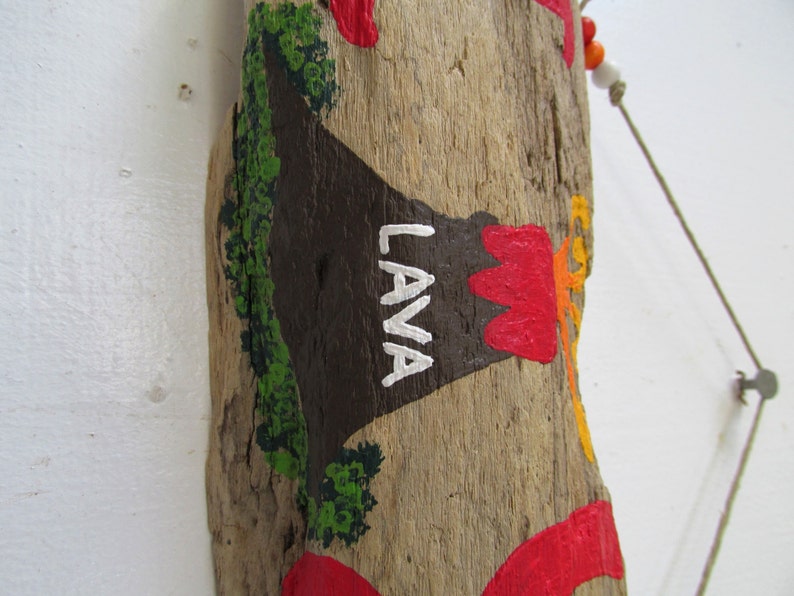 Driftwood I Lava You Driftwood Art with Volcano Great Gift for Valentine's Day, Anniversary, Gift for Him, Gift for Her, Painted wood. image 3