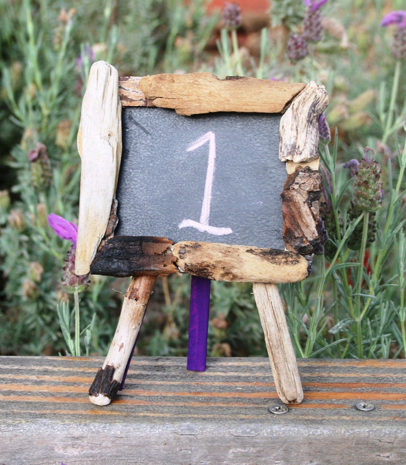 Driftwood Chalkboard Easel Wedding Table Number Message Etsy