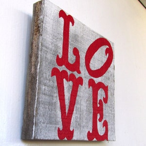 Love Shabby Chic Reclaimed Wood Art. Reclaimed Wood Art, Rustic Decor, Beach Decor, Valentine's Day Decor Ready to Ship image 3