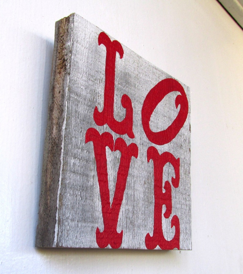 Love Shabby Chic Reclaimed Wood Art. Reclaimed Wood Art, Rustic Decor, Beach Decor, Valentine's Day Decor Ready to Ship image 3