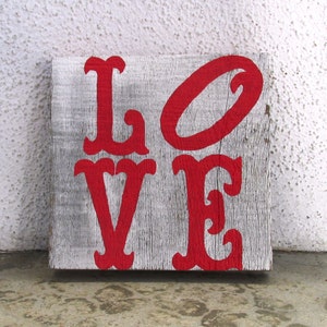 Love Shabby Chic Reclaimed Wood Art. Reclaimed Wood Art, Rustic Decor, Beach Decor, Valentine's Day Decor Ready to Ship image 1