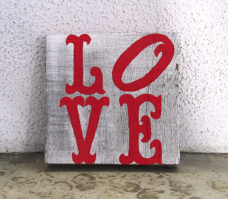 Love Shabby Chic Reclaimed Wood Art. Reclaimed Wood Art, Rustic Decor, Beach Decor, Valentine's Day Decor Ready to Ship image 1