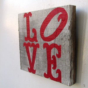 Love Shabby Chic Reclaimed Wood Art. Reclaimed Wood Art, Rustic Decor, Beach Decor, Valentine's Day Decor Ready to Ship image 2