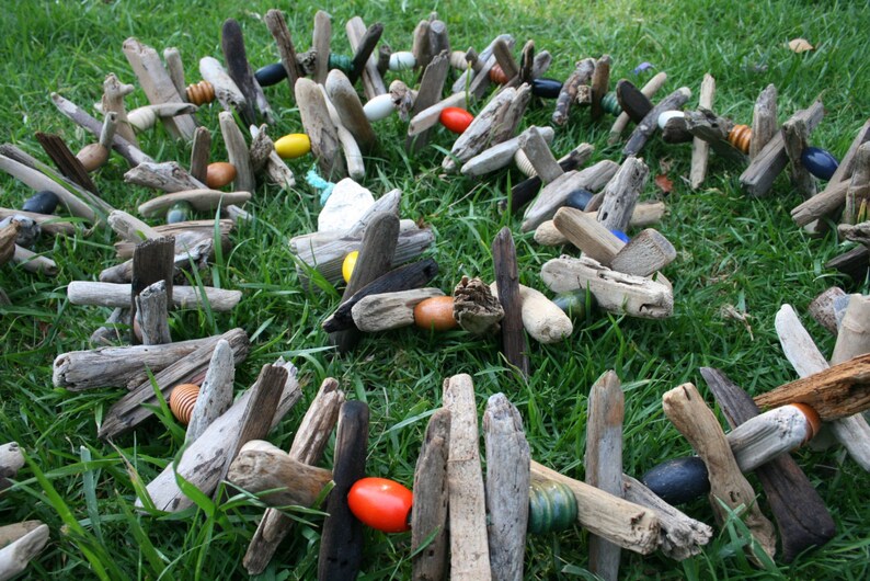 Driftwood and Wooden Bead Garland READY TO SHIP Decoration, Vacation home image 1