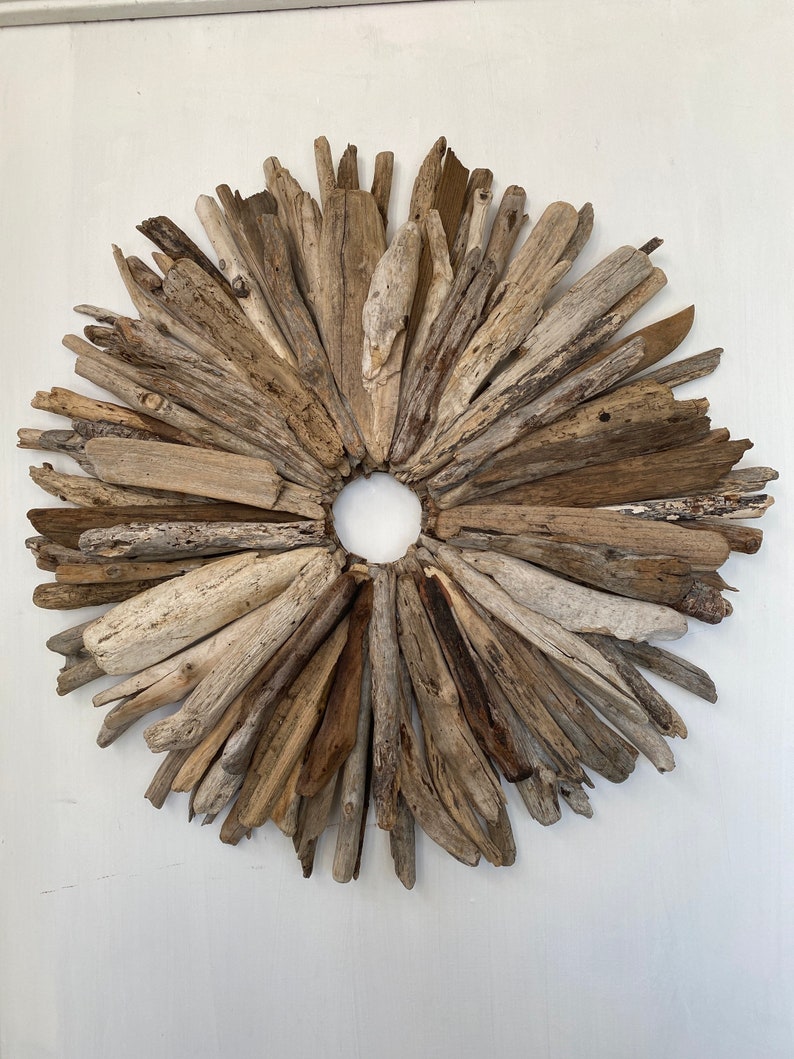 Driftwood wreath. Garden wreath. Outdoor decoration. Coastal wreath. Garden driftwood. Garden signs outdoor. image 3