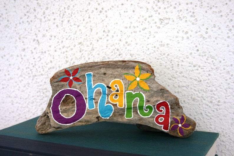 OHANA Driftwood Art with Plumeria Flowers Made to Order Painting, Hawaiian image 5