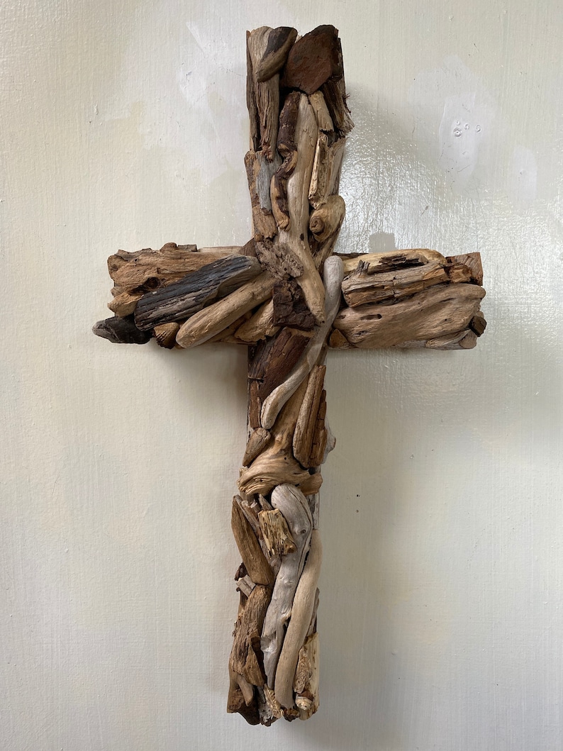 Driftwood Large Handmade Driftwood Cross Rustic Beach Home Etsy