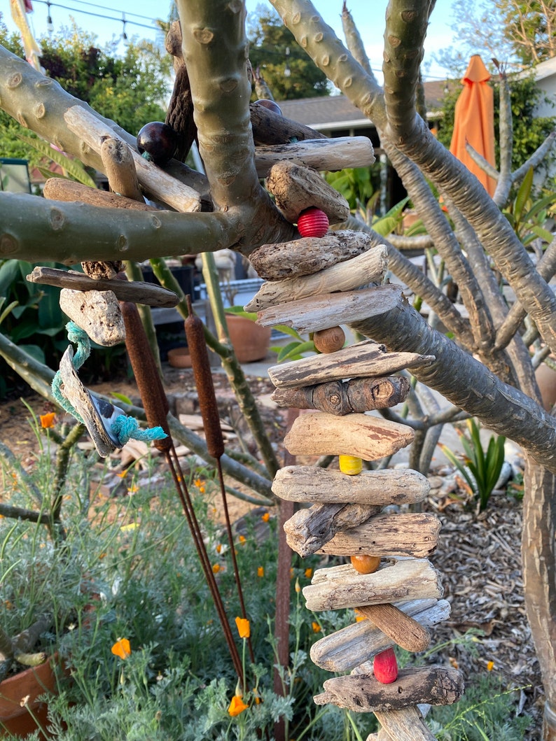 Driftwood and Wooden Bead Garland READY TO SHIP Decoration, Vacation home image 9