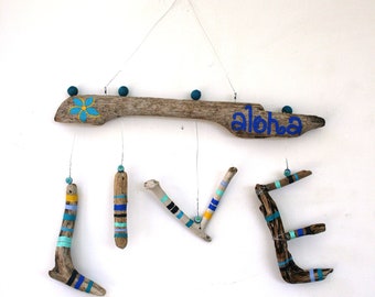LIVE Aloha Hanging Driftwood Sign (Made to Order) peacelovedriftwood
