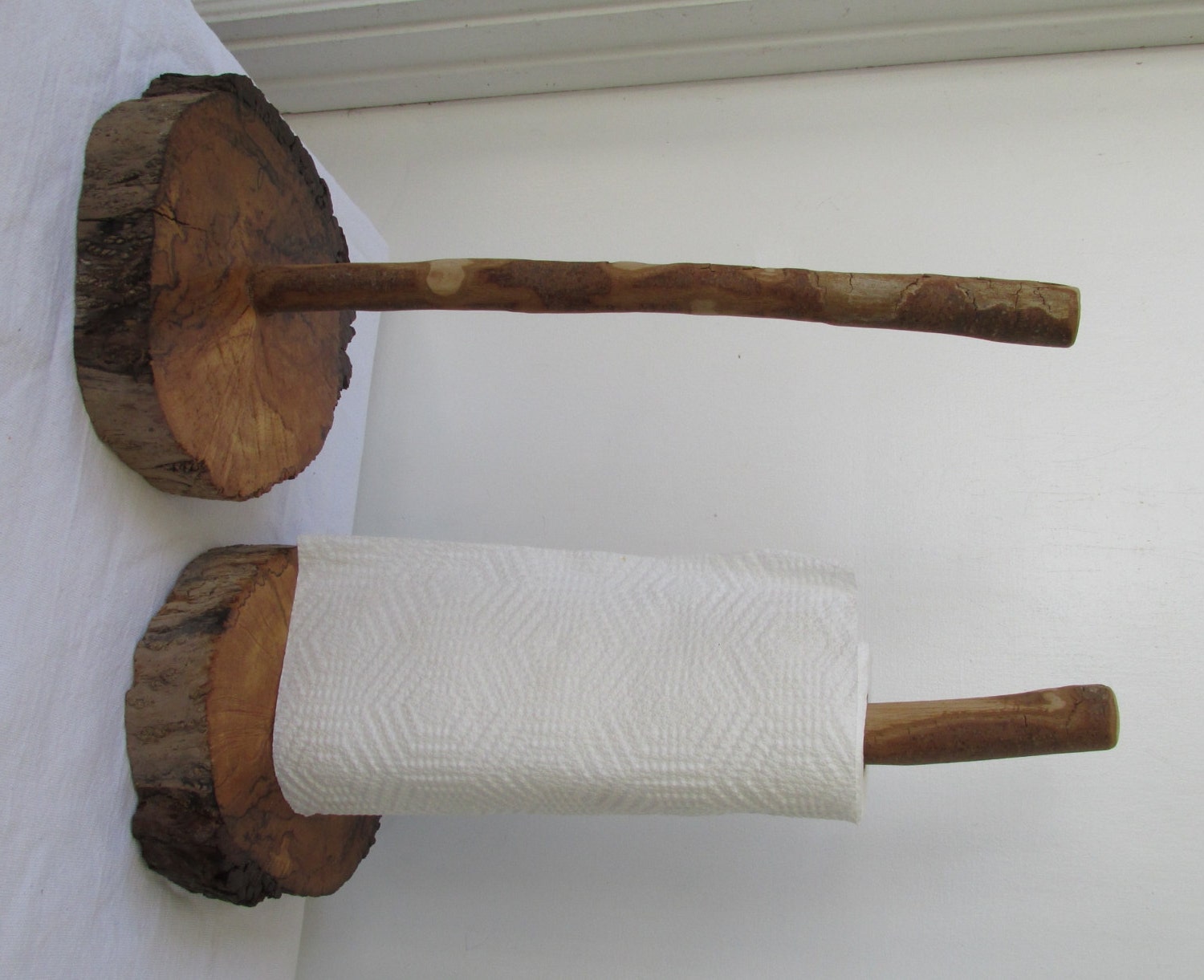 Driftwood Paper Towel Holder Shabby Chic Rustic Home Decor Etsy