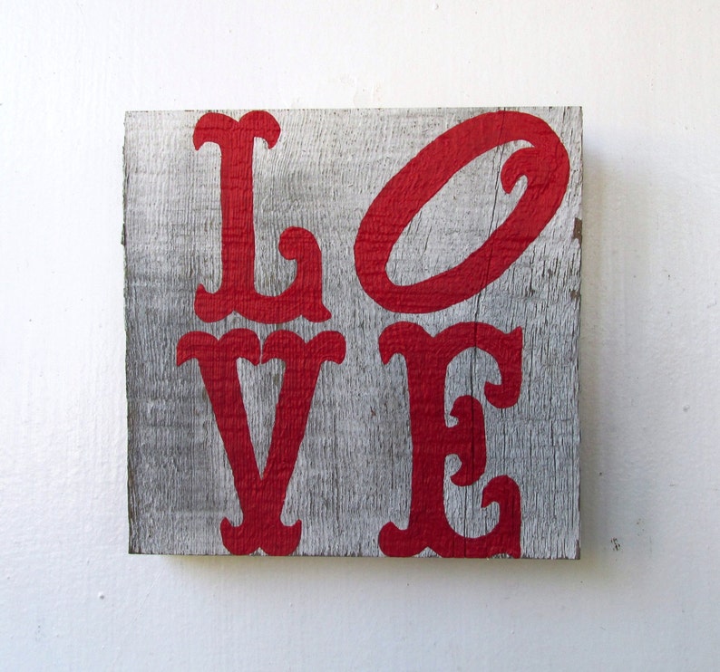 Love Shabby Chic Reclaimed Wood Art. Reclaimed Wood Art, Rustic Decor, Beach Decor, Valentine's Day Decor Ready to Ship image 5