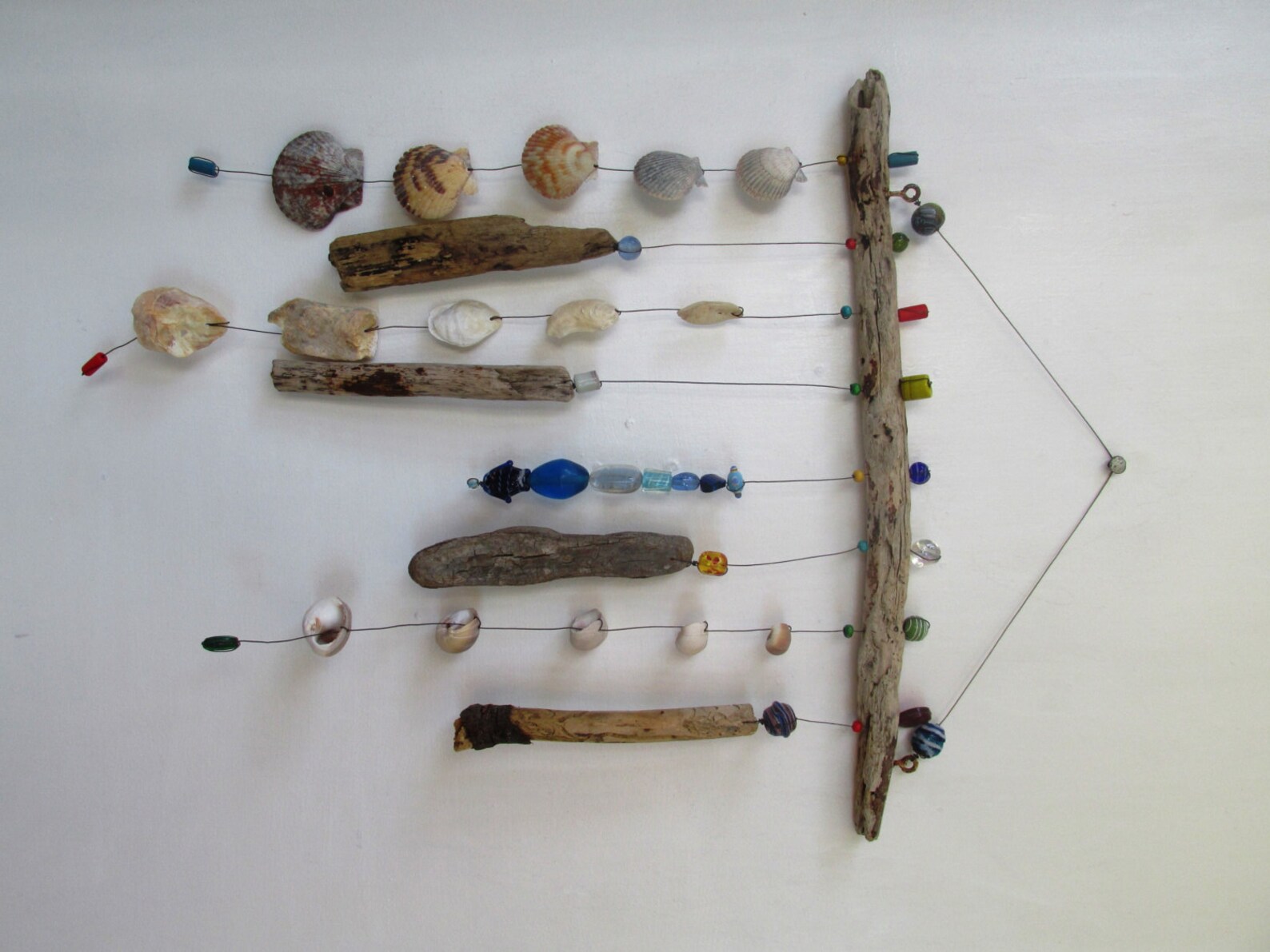 Funky Shell Bead & Driftwood Windchime / Mobile - Etsy
