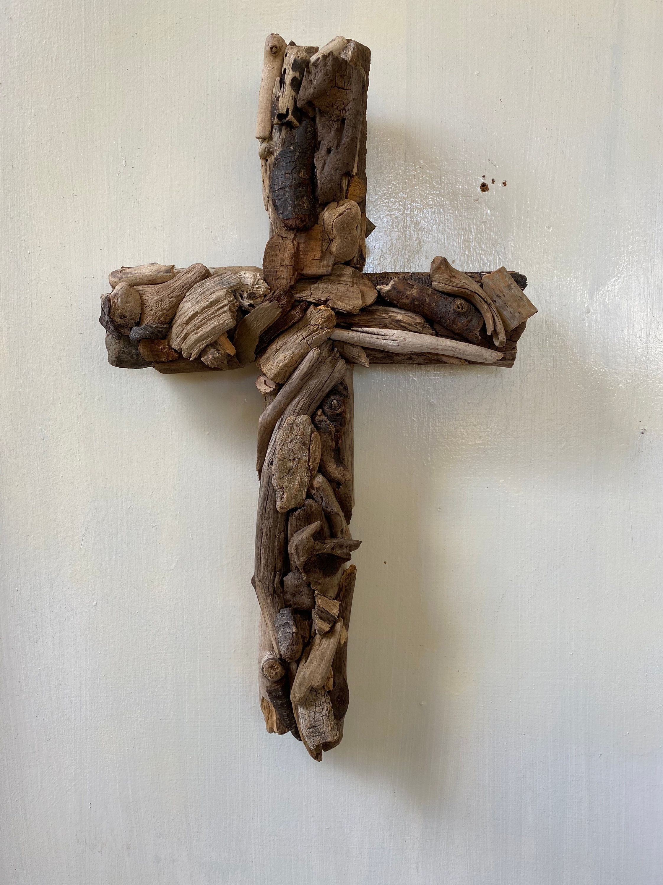 Driftwood Large Handmade Driftwood Cross Rustic Beach Home Etsy Canada