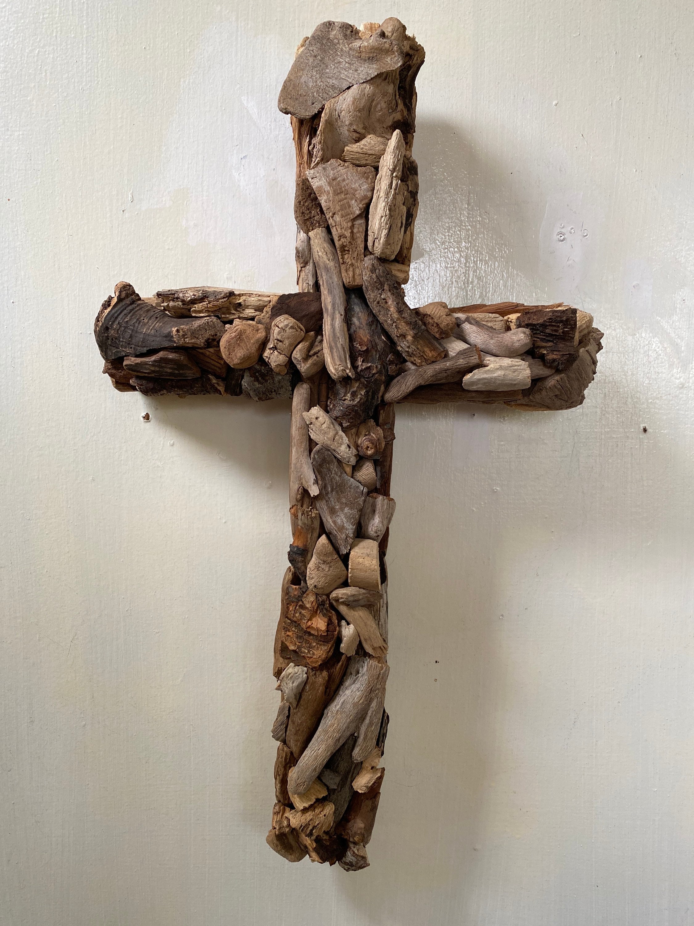 Driftwood Large Handmade Driftwood Cross Rustic Beach Home Etsy