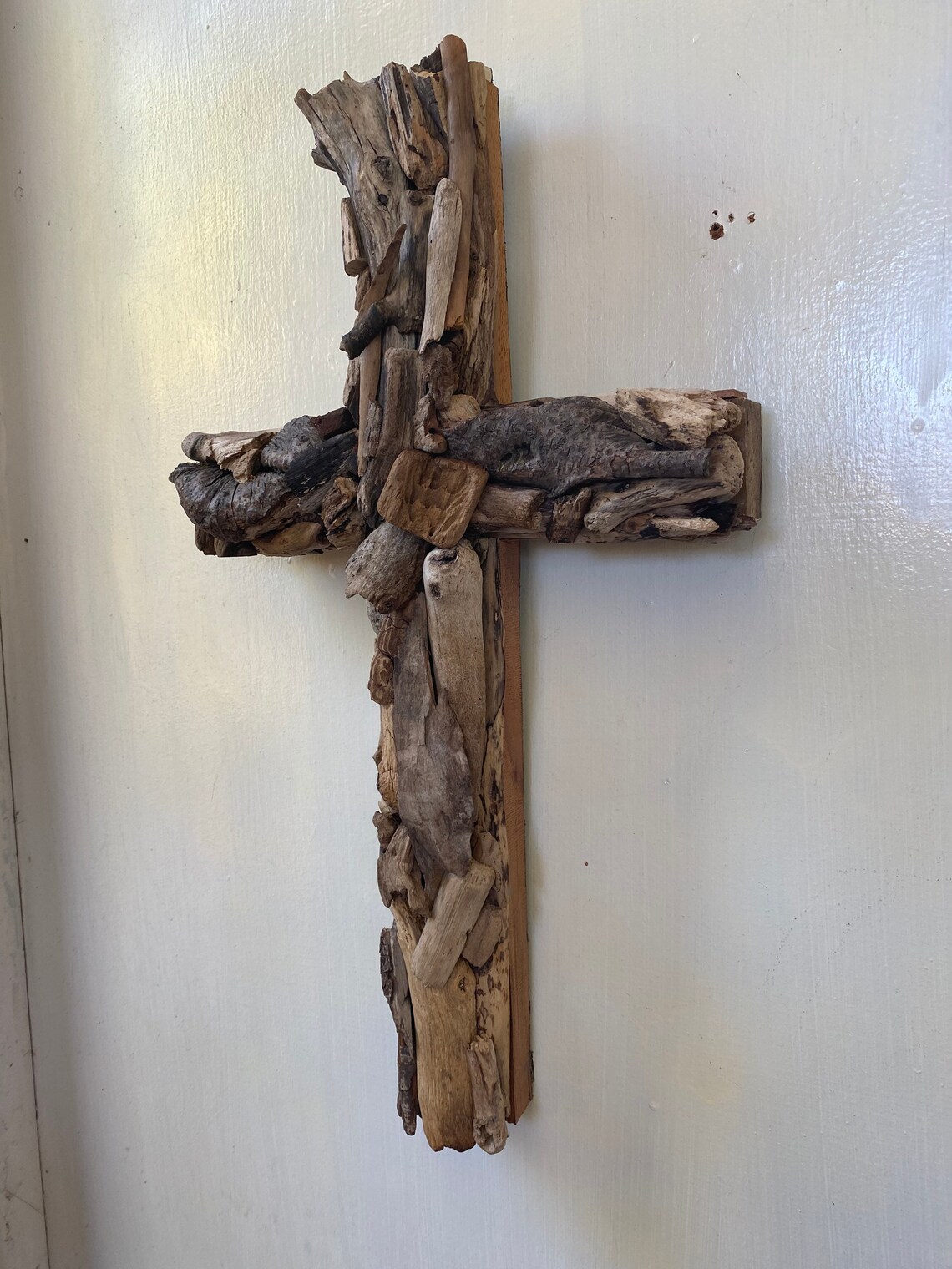 Driftwood Large Handmade Driftwood Cross Rustic Beach Home Etsy