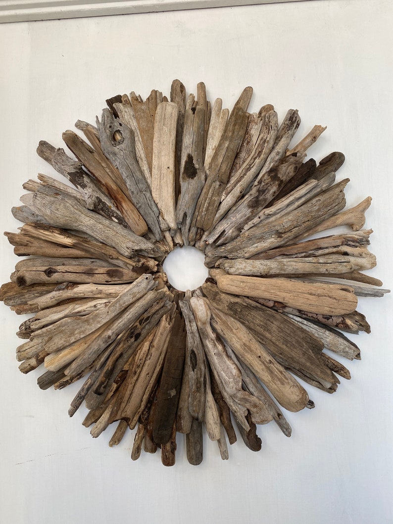 Driftwood wreath. Garden wreath. Outdoor decoration. Coastal wreath. Garden driftwood. Garden signs outdoor. image 1