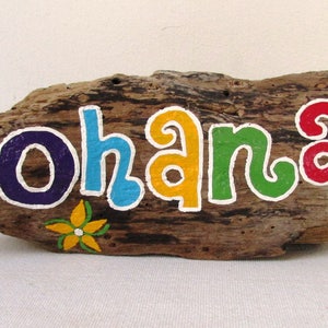 OHANA Driftwood Art with Plumeria Flowers Made to Order Painting, Hawaiian image 6