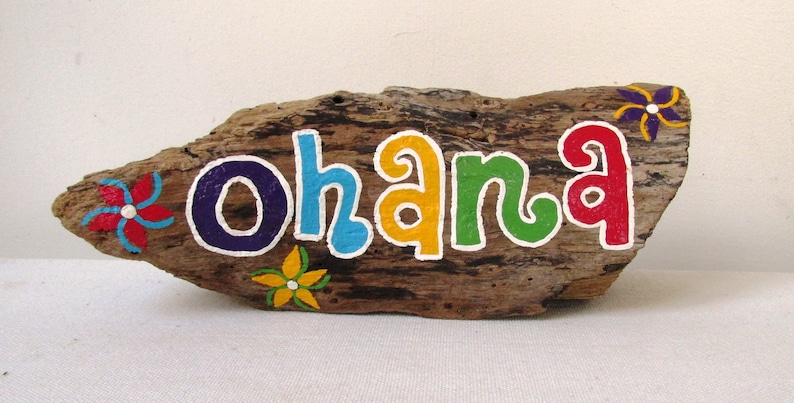 OHANA Driftwood Art with Plumeria Flowers Made to Order Painting, Hawaiian image 6