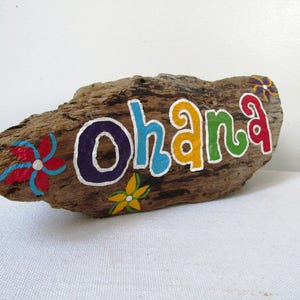 OHANA Driftwood Art with Plumeria Flowers Made to Order Painting, Hawaiian image 7