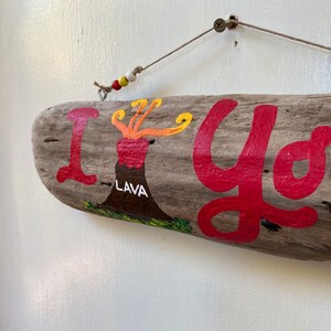 Driftwood I Lava You Driftwood Art with Volcano Great Gift for Valentine's Day, Anniversary, Gift for Him, Gift for Her, Painted wood. image 7