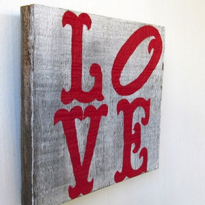 Love Shabby Chic Reclaimed Wood Art. Reclaimed Wood Art, Rustic Decor, Beach Decor, Valentine's Day Decor Ready to Ship image 4