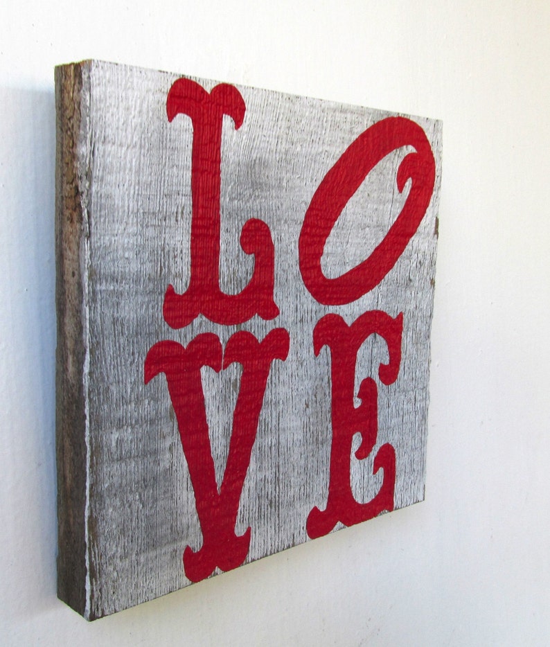 Love Shabby Chic Reclaimed Wood Art. Reclaimed Wood Art, Rustic Decor, Beach Decor, Valentine's Day Decor Ready to Ship image 4