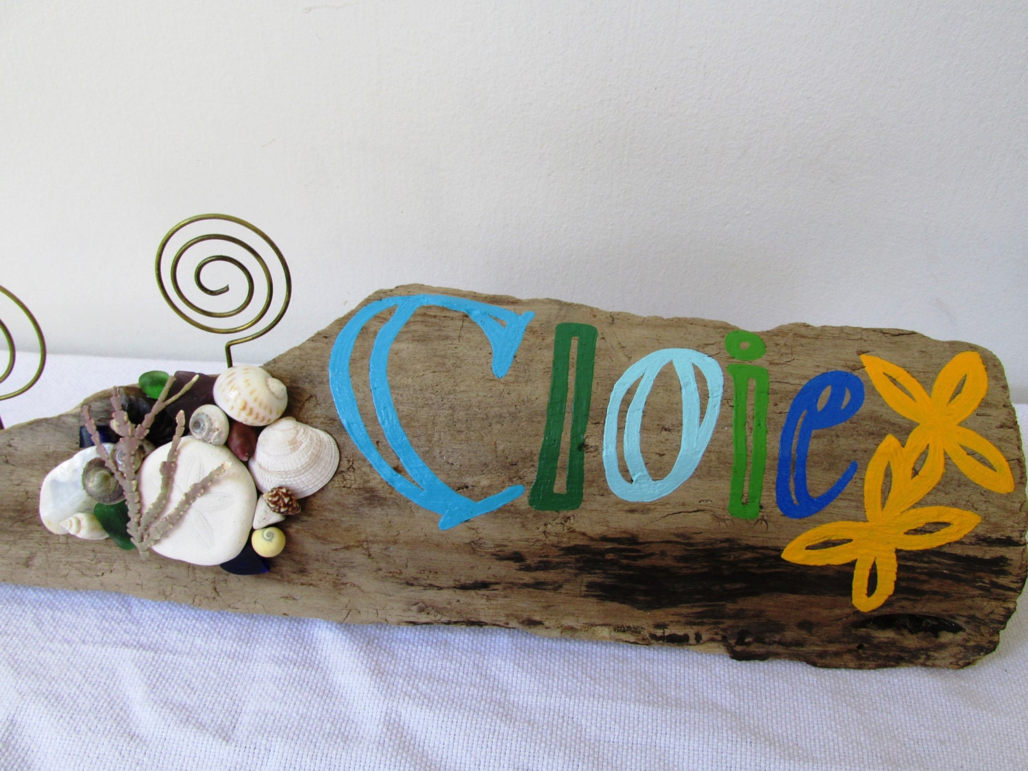 Driftwood Custom Driftwood Name Sign Photo Holder Shabby Etsy