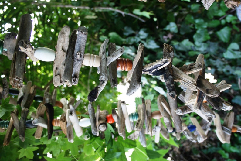 Driftwood and Wooden Bead Garland READY TO SHIP Decoration, Vacation home image 5